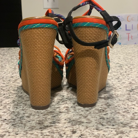 Schultz colorful strappy platform wedges - Picture 5 of 6